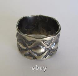 Native American Navajo Fred Harvey Era Sterling Ring Size 7.5 By James Yazzie