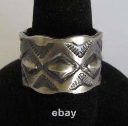Native American Navajo Fred Harvey Era Sterling Ring Size 7.5 By James Yazzie