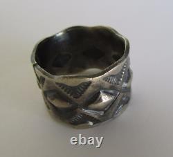 Native American Navajo Fred Harvey Era Sterling Ring Size 7.5 By James Yazzie