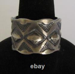 Native American Navajo Fred Harvey Era Sterling Ring Size 7.5 By James Yazzie