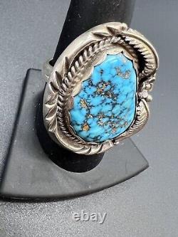 Native American Navajo Gorgeous Turquoise & Sterling Gary Chavez Ring
