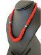 Native American Navajo Graduated Red Coral Sterling Silver Bead 18necklace01950