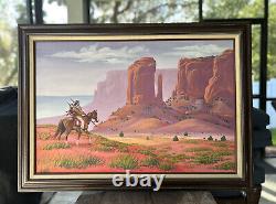 Native American Navajo Guy Nez Jr Original Painting Arizona Desert Landscape