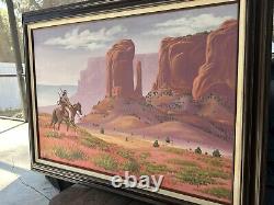 Native American Navajo Guy Nez Jr Original Painting Arizona Desert Landscape