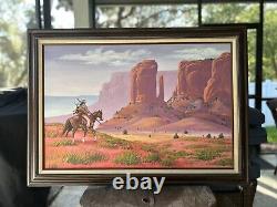 Native American Navajo Guy Nez Jr Original Painting Arizona Desert Landscape