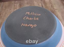 Native American Navajo Hand Etched & Hand Painted Pottery Charlie