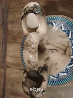 Native American Navajo Hand Etched Horse Hair Wedding Vase Benally