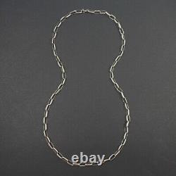 Native American Navajo Handmade 19G Sterling Silver 24 Linked Chain Necklace