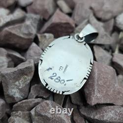 Native American Navajo Handmade Charoite Sterling Silver Necklace Pendant