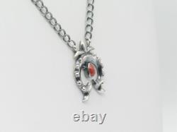 Native American Navajo Handmade Necklace Sterling Silver and Spiny Oyster Native American Navajo Handmade Necklace Sterling Silver and Spiny Oyster