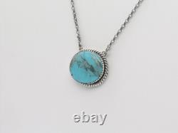 Native American Navajo Handmade Necklace Sterling Silver and Turquoise