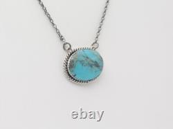 Native American Navajo Handmade Necklace Sterling Silver and Turquoise