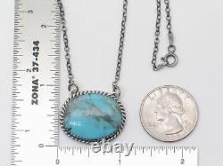Native American Navajo Handmade Necklace Sterling Silver and Turquoise