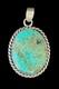 Native American Navajo Handmade Sterling Silver 925 Oval Turquoise Pendant