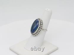 Native American Navajo Handmade Sterling Silver & Azurite Ring Size 6.5