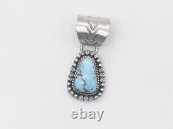 Native American Navajo Handmade Sterling Silver & Golden Hills Turquoise Pendant