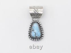 Native American Navajo Handmade Sterling Silver & Golden Hills Turquoise Pendant