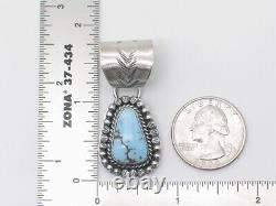 Native American Navajo Handmade Sterling Silver & Golden Hills Turquoise Pendant