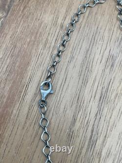 Native American Navajo Handmade Sterling Silver Multi Color Necklace 18 Inch