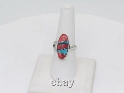 Native American Navajo Handmade Sterling Silver & Multi Stone Adjustable Ring