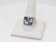 Native American Navajo Handmade Sterling Silver Multi-stone Ring Size 11.5