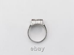 Native American Navajo Handmade Sterling Silver Multi-Stone Ring Size 11.5