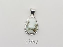 Native American Navajo Handmade Sterling Silver & Palomino Variscite Pendant