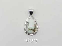 Native American Navajo Handmade Sterling Silver & Palomino Variscite Pendant