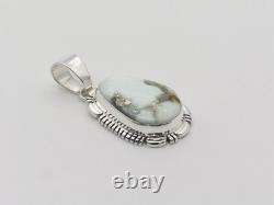 Native American Navajo Handmade Sterling Silver & Palomino Variscite Pendant