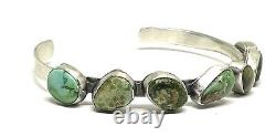Native American Navajo Handmade Sterling Silver Sonoran Gold Turquoise Bracelet