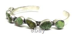Native American Navajo Handmade Sterling Silver Sonoran Gold Turquoise Bracelet