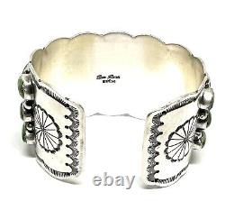 Native American Navajo Handmade Sterling Silver Sonoran Gold Turquoise Bracelet