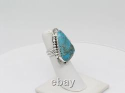Native American Navajo Handmade Sterling Silver & Turquoise Adjustable Ring