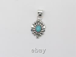 Native American Navajo Handmade Sterling Silver & Turquoise Pendant