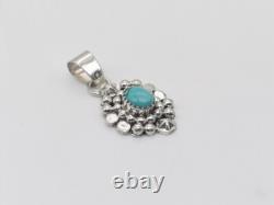 Native American Navajo Handmade Sterling Silver & Turquoise Pendant