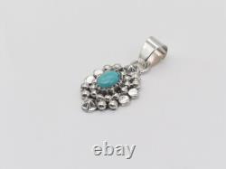 Native American Navajo Handmade Sterling Silver & Turquoise Pendant