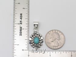 Native American Navajo Handmade Sterling Silver & Turquoise Pendant
