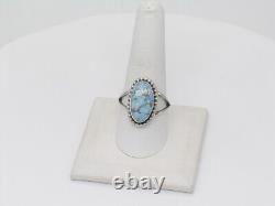 Native American Navajo Handmade Sterling Silver & Turquoise Ring Size 10