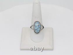 Native American Navajo Handmade Sterling Silver & Turquoise Ring Size 10