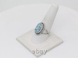 Native American Navajo Handmade Sterling Silver & Turquoise Ring Size 10