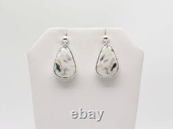 Native American Navajo Handmade Sterling Silver & White Buffalo Post Earrings