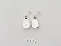 Native American Navajo Handmade Sterling Silver & White Buffalo Post Earrings