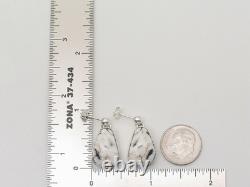 Native American Navajo Handmade Sterling Silver & White Buffalo Post Earrings