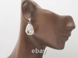 Native American Navajo Handmade Sterling Silver & White Buffalo Post Earrings