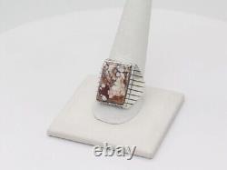 Native American Navajo Handmade Sterling Silver & Wild Horse Ring Size 11.5