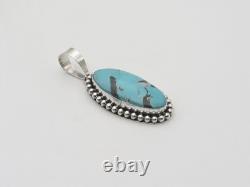 Native American Navajo Handmade Sterling Silver and Gobber Turquoise Pendant