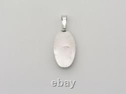Native American Navajo Handmade Sterling Silver and Gobber Turquoise Pendant