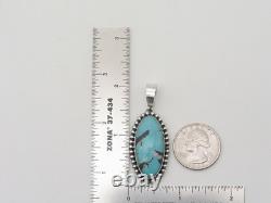 Native American Navajo Handmade Sterling Silver and Gobber Turquoise Pendant