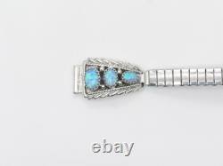 Native American Navajo Handmade Sterling Silver and Opalite Lady's Watch Tips