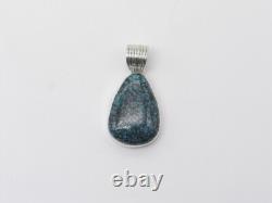 Native American Navajo Handmade Sterling Silver and Turquoise Pendant